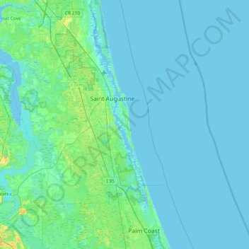 Anastasia Island topographic map, elevation, terrain