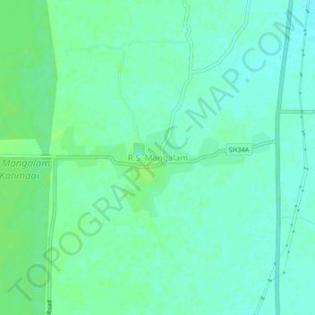 R.S. Mangalam topographic map, elevation, terrain