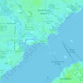 Sunset North Condominiums topographic map, elevation, terrain