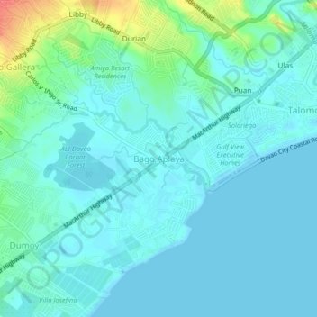 Bago Aplaya topographic map, elevation, terrain