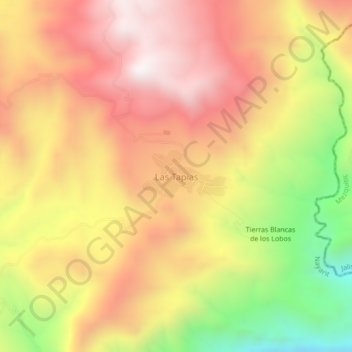 Las Tapias topographic map, elevation, terrain