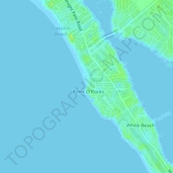 Siesta Key Beach topographic map, elevation, terrain