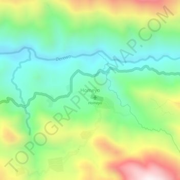 Homeyo topographic map, elevation, terrain