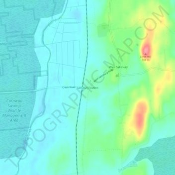 Salisbury Station topographic map, elevation, terrain