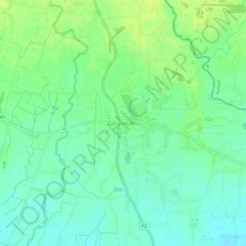 Gauradaha topographic map, elevation, terrain