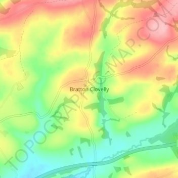 Bratton Clovelly topographic map, elevation, terrain