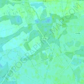 Sausseron topographic map, elevation, terrain