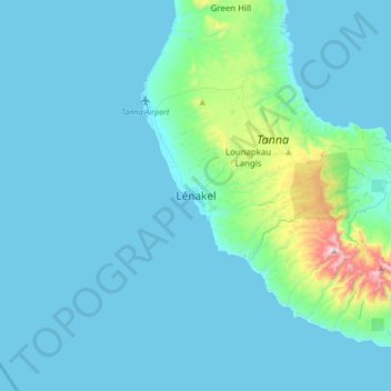 Lénakel topographic map, elevation, terrain