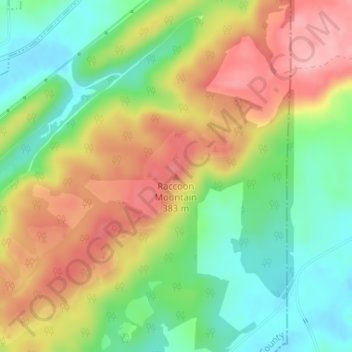 Raccoon Mountain topographic map, elevation, terrain