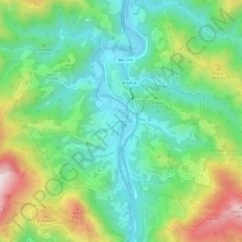 Sumbilla topographic map, elevation, terrain