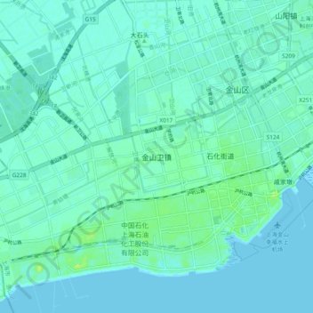 Jinshanwei topographic map, elevation, terrain