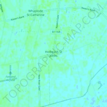 Holbeach St Johns topographic map, elevation, terrain