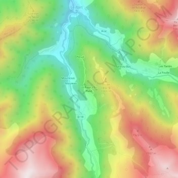 La Ruse d'En Haut topographic map, elevation, terrain