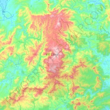 Viti Levu topographic map, elevation, terrain
