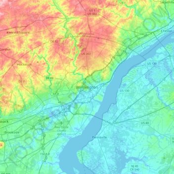 Wilmington topographic map, elevation, terrain