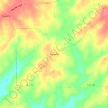 Perryville topographic map, elevation, terrain