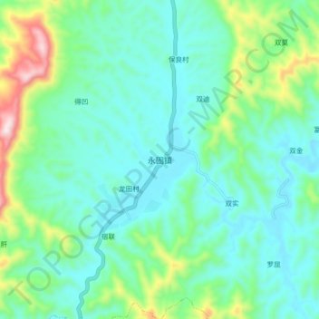 永固镇 topographic map, elevation, terrain