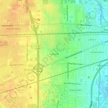 Mickleyville topographic map, elevation, terrain