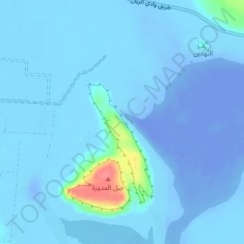 Lake Rayan from Mt Medawara topographic map, elevation, terrain