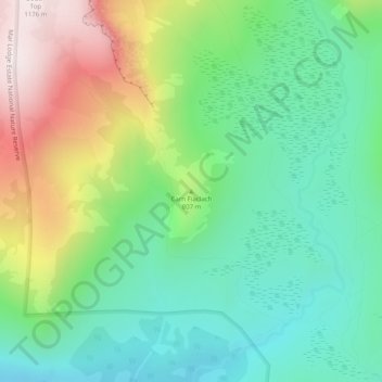 Carn Fiaclach topographic map, elevation, terrain