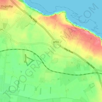 Lebberston topographic map, elevation, terrain