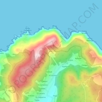 Vilar topographic map, elevation, terrain