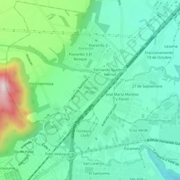 Potrerillo Pueblo topographic map, elevation, terrain