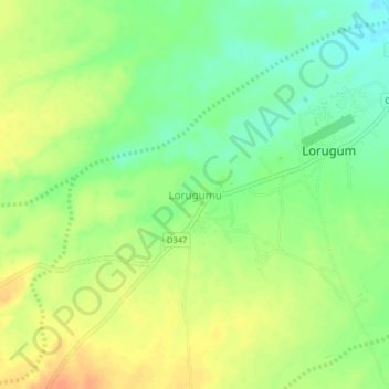 Lorugumu topographic map, elevation, terrain