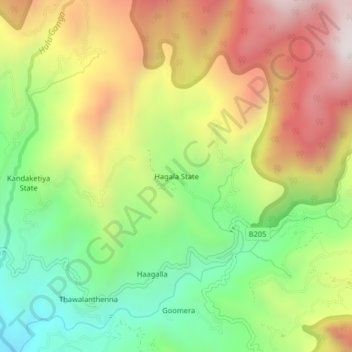 Hagala State topographic map, elevation, terrain