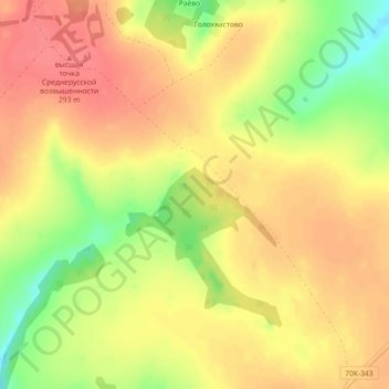 урочище Милютино topographic map, elevation, terrain