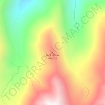 Pecks Peak topographic map, elevation, terrain