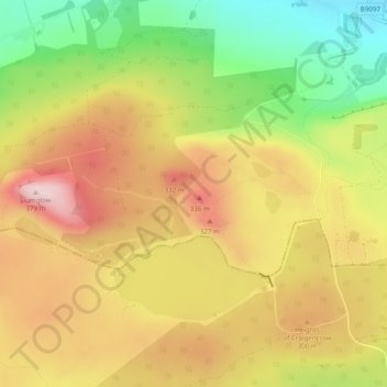 The Inneans topographic map, elevation, terrain