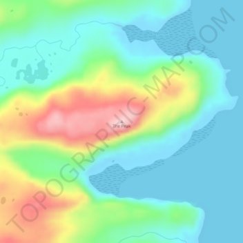 The Peak topographic map, elevation, terrain