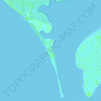 Banana topographic map, elevation, terrain