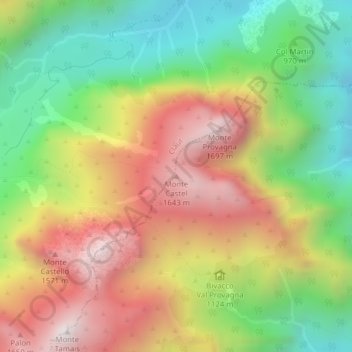 Monte Castel topographic map, elevation, terrain
