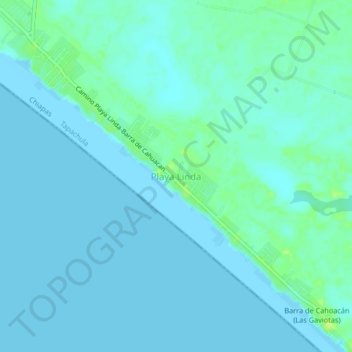 Playa Linda topographic map, elevation, terrain