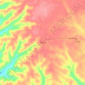 Hoodoo topographic map, elevation, terrain