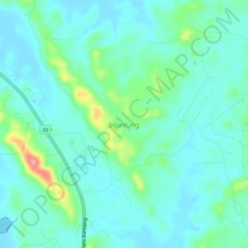 Sijantung topographic map, elevation, terrain