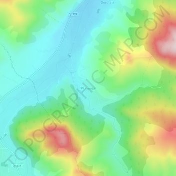 Plutonița topographic map, elevation, terrain