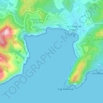 Camp de Mar topographic map, elevation, terrain