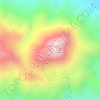 Mount Talang topographic map, elevation, terrain