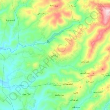 Dureikish topographic map, elevation, terrain