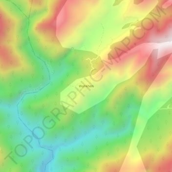 Wahkhen topographic map, elevation, terrain