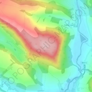 Lees Moor topographic map, elevation, terrain