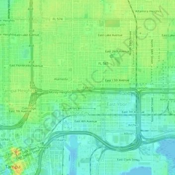 Fiorito topographic map, elevation, terrain