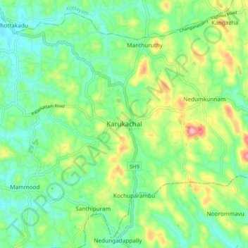 Karukachal topographic map, elevation, terrain