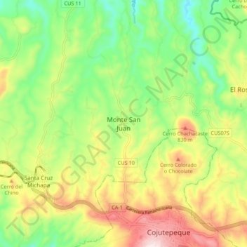 Monte San Juan topographic map, elevation, terrain