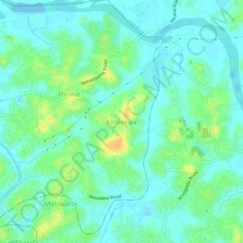 Kiriberiya topographic map, elevation, terrain