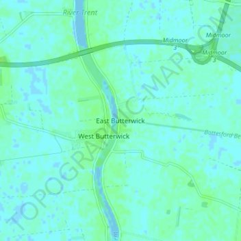 East Butterwick topographic map, elevation, terrain