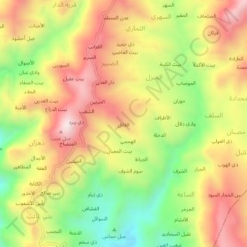 Al Qabil topographic map, elevation, terrain